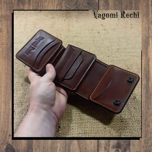 Original Trifold with Coin Pocket - Handmade Leather Wallet. Only handemade. Custom. Original items.