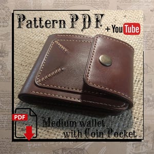 PDF Pattern. Medium wallet with coin pocket (with or without a decorative seam) DIY