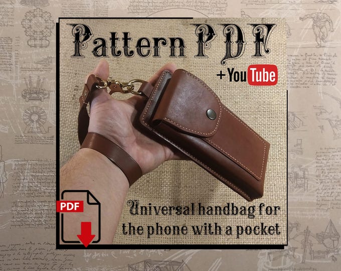 PDF Pattern. Universal handbag for the phone with a zippered pocket. DIY