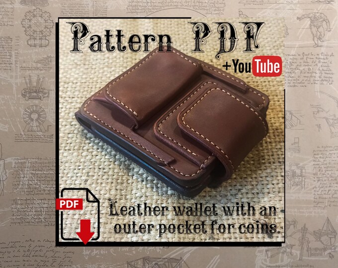 PDF Pattern Leather Wallet with Coin Pocket&Card Slots (A4/Letter Format)
