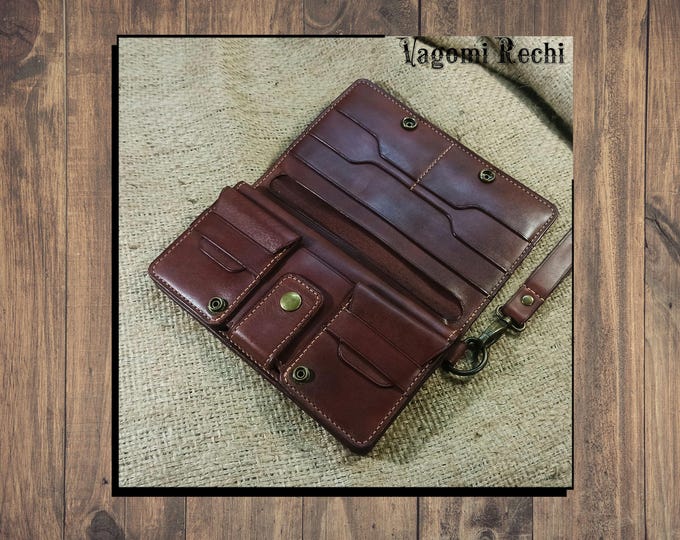 Longer of high capacity, clutch. Original & Practical. Travel. Longer leather wallet. Personalization. Handmade