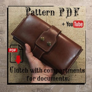 PDF pattern. Clutch with compartments for documents, Travel. DIY