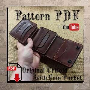 PDF Pattern. Original Trifold with Coin Pocket. DIY
