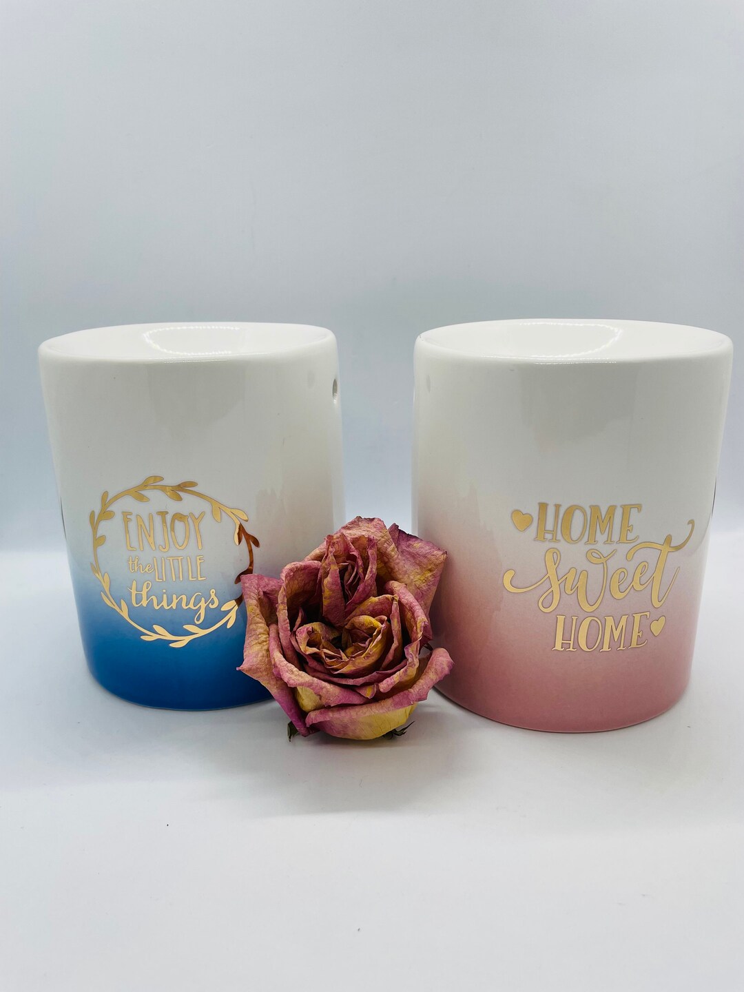 Aromart Gift Set Wax Melt/essential Oil Blue/pink Ceramic Burner, 1