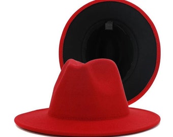 Wide Brim Red Bottom Fedora Hats 