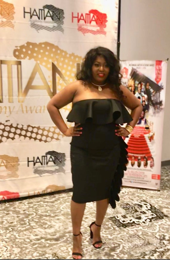 Ruffle tube top clearance dress