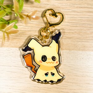 Sad mimikyu acrylic charm, kawaii keychain