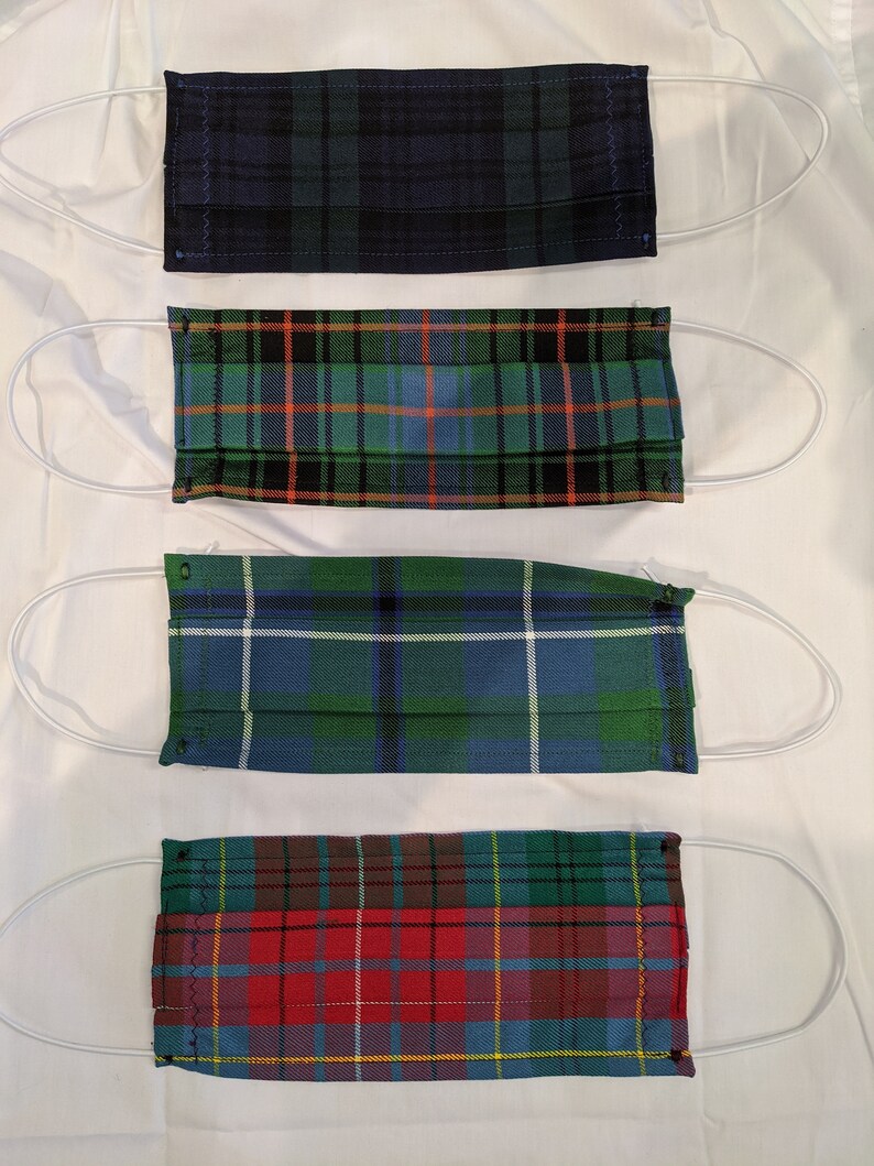 Tartan face masks Etsy