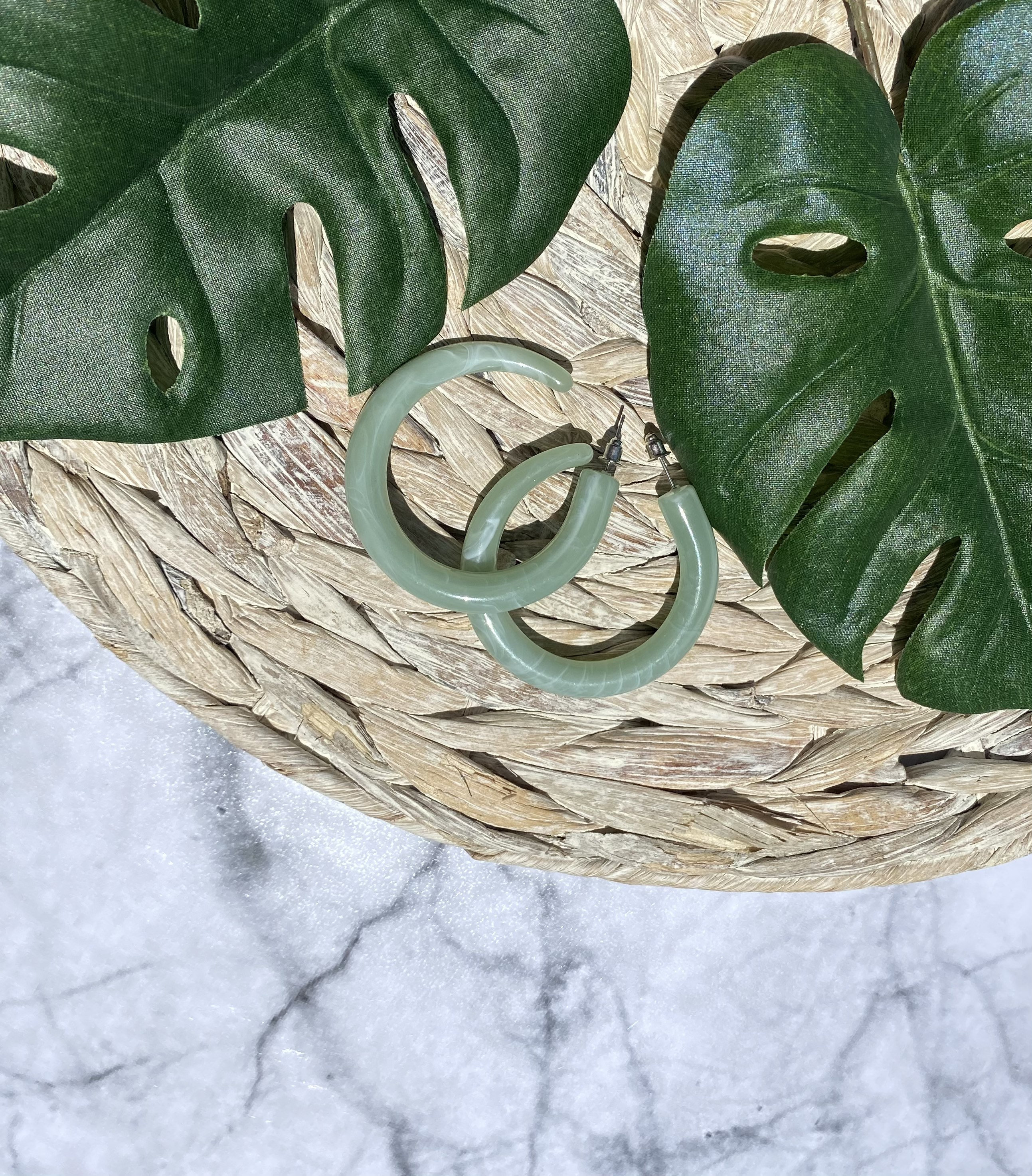 Jade Hoop Earrings