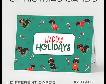 Tarjetas navideñas con nuestros mejores amigos peludos: ¡haz que tus felicitaciones navideñas sean divertidas y tiernas! Fácilmente imprimibles en casa