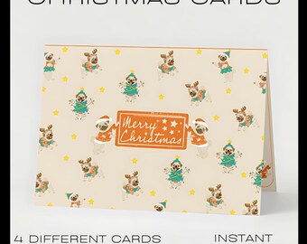 Tarjetas navideñas con nuestros mejores amigos peludos: ¡haz que tus felicitaciones navideñas sean divertidas y tiernas! Fácilmente imprimibles en casa