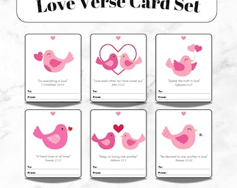 Tarjetas con versículos de amor, recuerdos cristianos de San Valentín (descarga en PDF)
