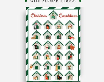 ¡Actividad de calendario de Adviento con perros! - Cuenta atrás con nuestros amigos peludos + ¡43 pegatinas para recortar y pegar!