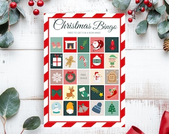 Christmas Bingo Game – Printable Holiday Party Activity (Digital Download)