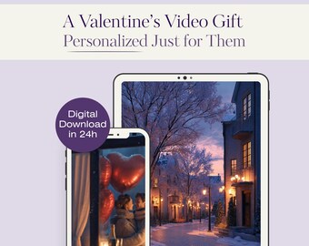 Videoregalo personalizado para San Valentín: mensaje romántico con nombre personalizado y regalo digital de Cupido animado.