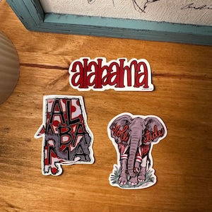 Alabama Sticker Pack, Cute Alabama Stickers, Bama Stickers, Roll Tide Sticker,