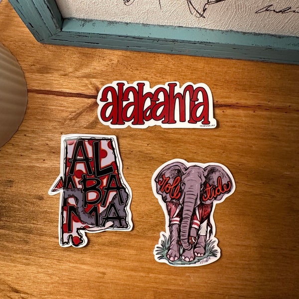 Alabama Sticker Pack, Cute Alabama Stickers, Bama Stickers, Roll Tide Sticker,