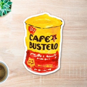 Cafe Bustelo Sticker - Cuban Coffee Sticker, Cafe Bustelo Laptop Sticker, Coffee Sticker, Cafe Sticker, Cafe Bustelo Water bottle Sticker