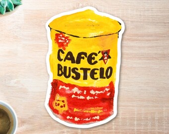 Cafe Bustelo Sticker - Cuban Coffee Sticker, Cafe Bustelo Laptop Sticker, Coffee Sticker, Cafe Sticker, Cafe Bustelo Water bottle Sticker