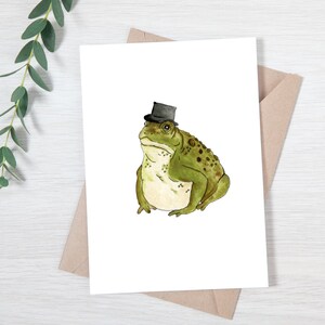 Susan the Toad - Hand Painted, Greeting Card, Thank you Card Cute Animal Card, Funny Animal Greeting Card Thank You Card, Toad Card, Frog