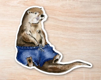 Jeremy the Otter Vinyl Sticker - Otter Laptop Sticker, Otter Water Bottle Sticker, Otter Sticker