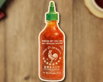 Sriracha Hot Chili Sauce Sticker -  Watercolor, Asian Cooking Sticker, Water Bottle Laptop Sticker