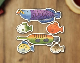 Wii Play Fish Stickers - Painted, Laptop Sticker, Water Bottle Sticker, Nintendo Wii Sticker, 2000s Nostalgia, Wii Fishing Game