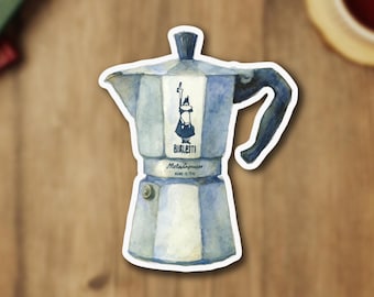 Sticker cafetière italienne Moka - Sticker café italien, Sticker café italien, Sticker expresso Bialetti, Sticker Caffettiera Moka
