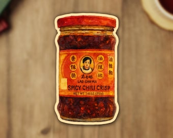 Lao Gan Ma Spicy Chili Crisp Sticker -  Watercolor, Chinese Cooking Sticker, Asian Cooking, Water Bottle Laptop Sticker