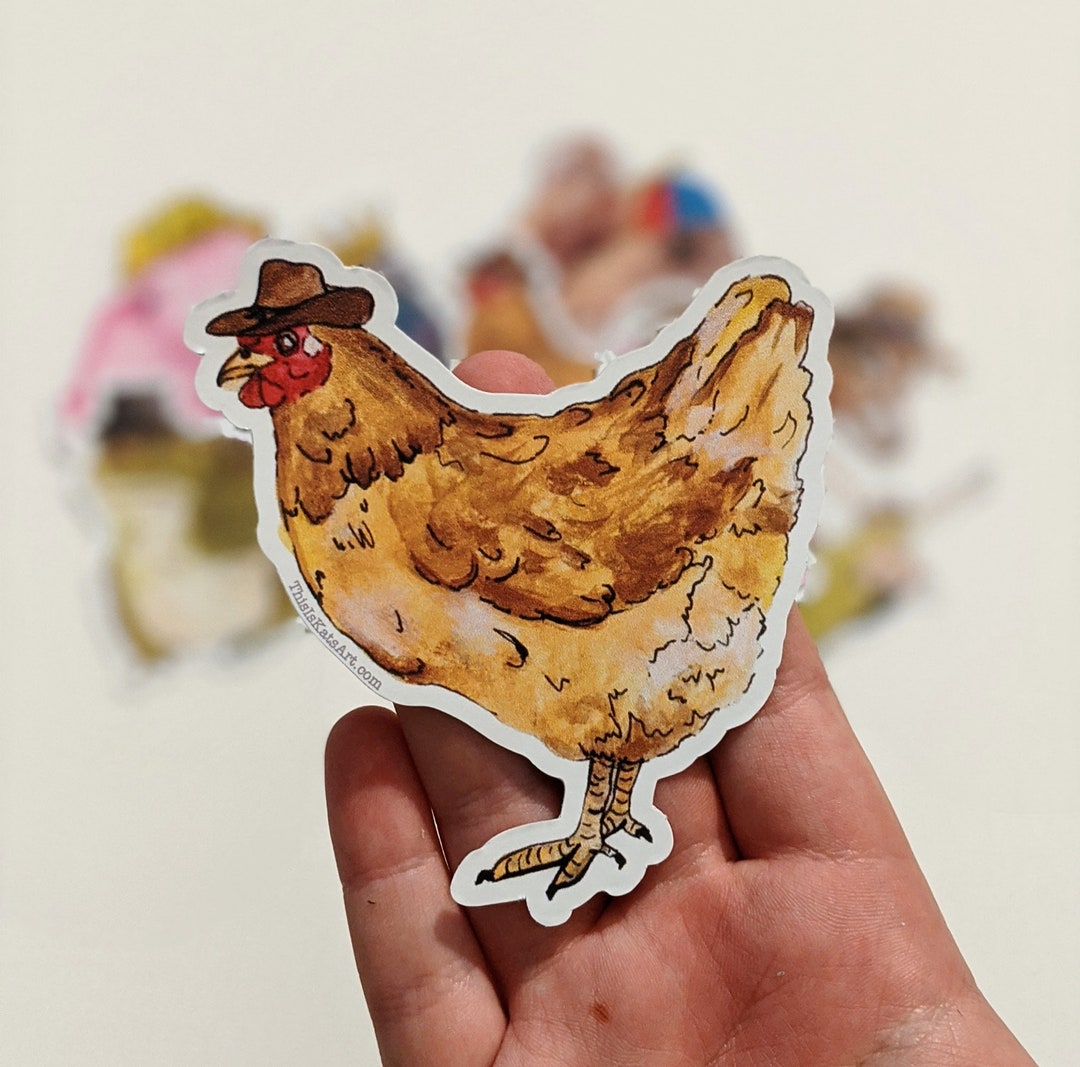 Fabio the Chicken Vinyl Sticker - Chicken Laptop Sticker, Chicken Water ...