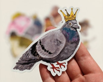 Adesivo in vinile Ragland the Pigeon - Adesivo per laptop a forma di piccione, Adesivo per bottiglia d'acqua a forma di piccione, Adesivo a forma di piccione, Adesivo ereditario, Adesivo A24, Uccello