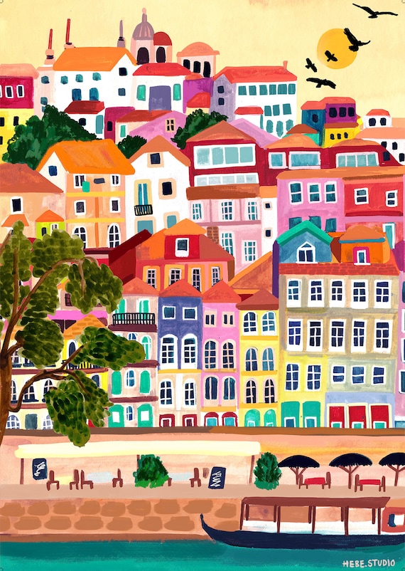 Porto Portugal / Travel Illustration / Print / A5 A4 -