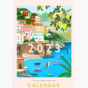 2023 Travel Destinations Calendar / Art calendar / illustration / Birthday / Housewarming gift / Christmas