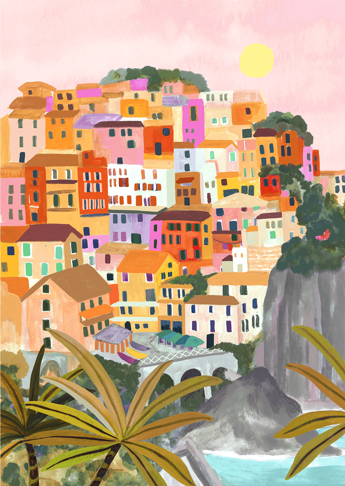 Cinque Terre/italy Art/travel Illustration/art Print/a5, A4, A3