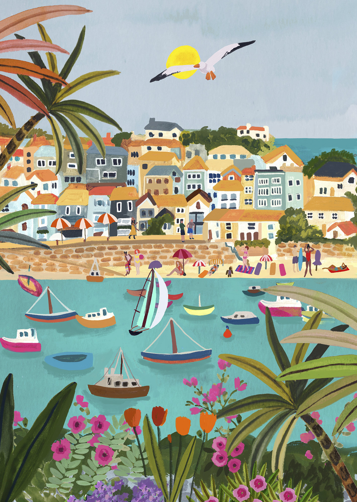 Artery8 St Ives Bay Suer Pastel Colour Coastal Cityscape Travel