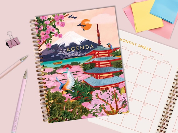 Mt Fuji - Dateless Planner/agenda / Organiser / Illustrated
