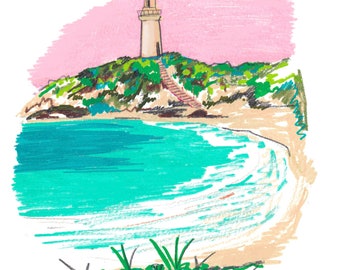 Lighthouse Sketch/ Travel illustration / Art print / A5, A4, A3, A2 / Wall Art / Birthday / Housewarming gift / Anniversary