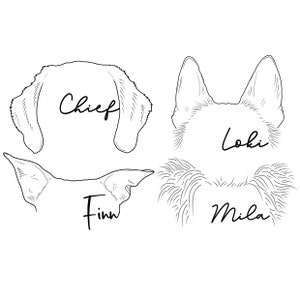 Custom Pet Ear Portrait, Hand Drawn, Digital Art, Pet Loss, Tattoo Design, Dog, Cat, Horse, Memorial, Simplistic, Minimalist, Stickers, Gift