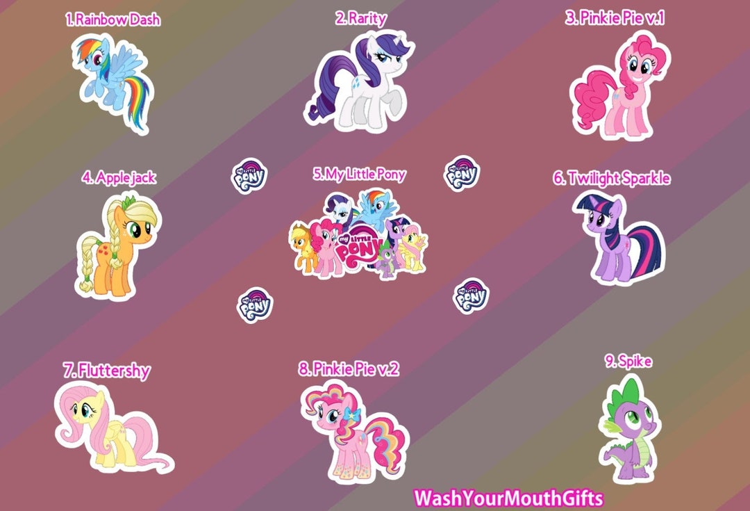 Five My Little Pony characters illustration, Pinkie Pie Rainbow