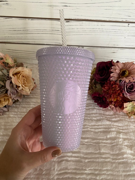 ❤️ Starbucks 2021 Studded Winter Holiday Icy White Lilac Cup Grande Tumbler  16oz