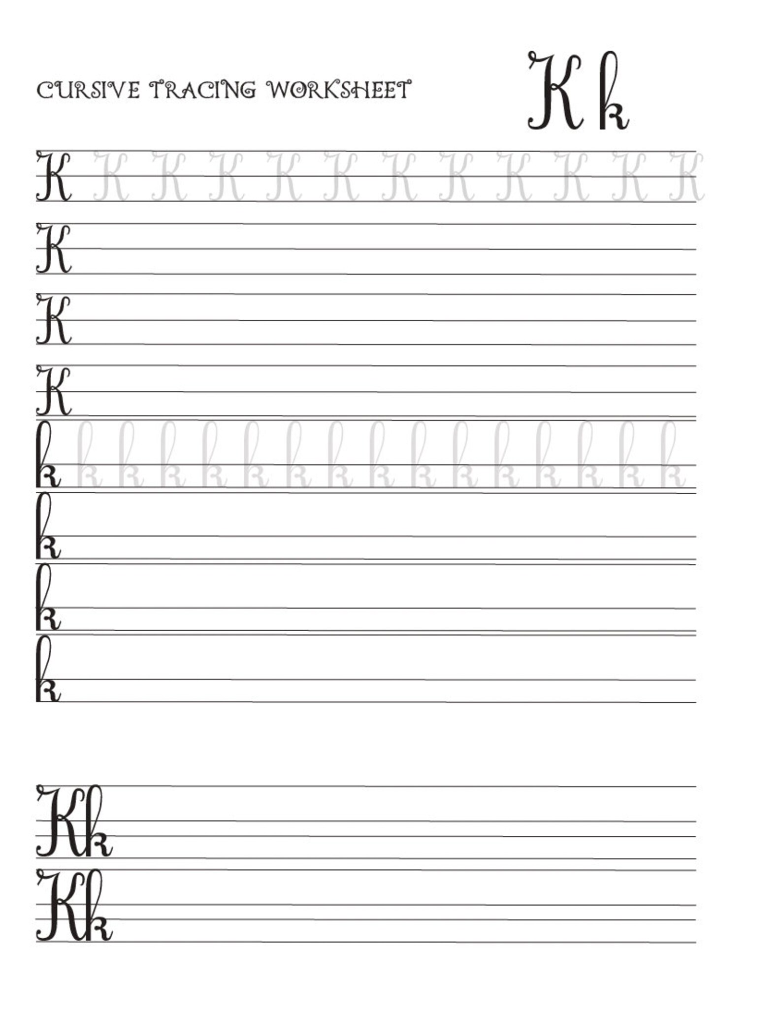 Printable Calligraphy Tracing Worksheet 27 Pages Cursive Etsy