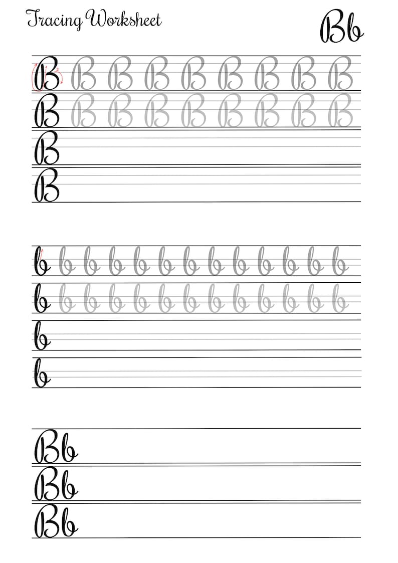 Printable Calligraphy Tracing Worksheet Cursive Script - Etsy Canada