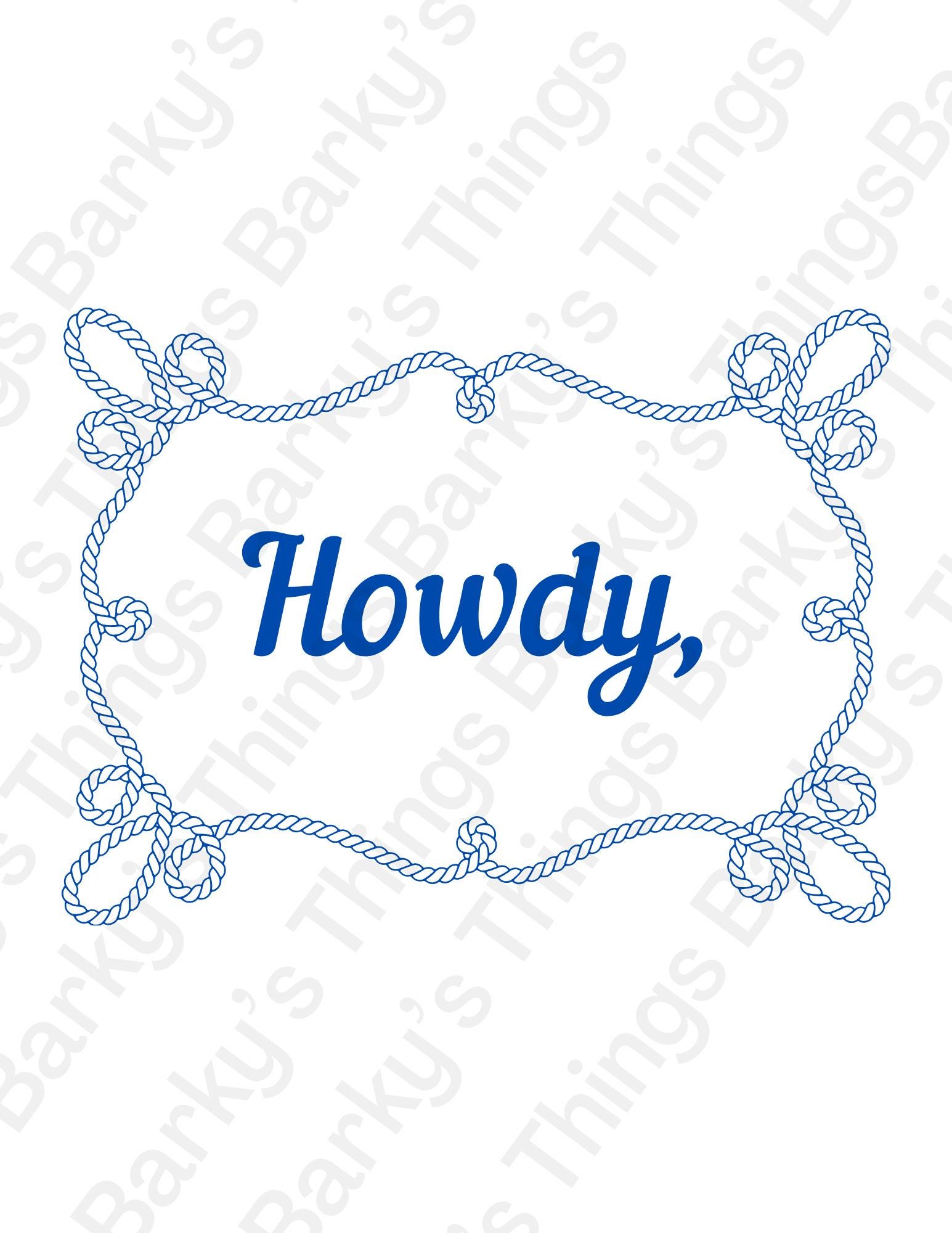 Howdy - Rope Frame Printable Art - Western-inspired Wall Decor - Rope ...