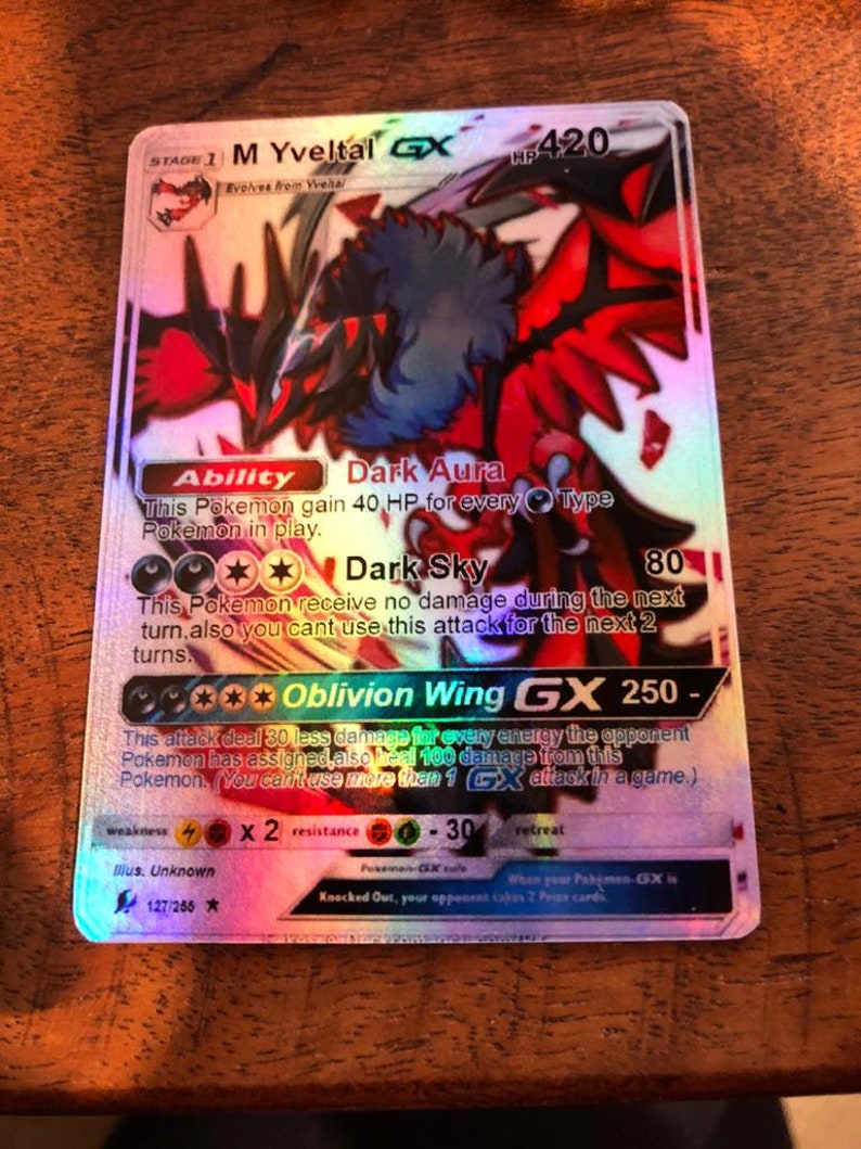 M Yveltal GX Pokemon Ex Pokemon GX | Etsy