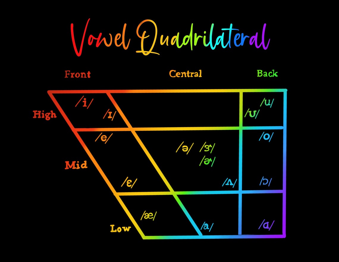 Vowel Quadrilateral and Consonant Chart Poster/print Bundle Etsy UK