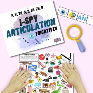 Utskrivbar logopedi för I-Spy (frikativ) – Artikulering | HB-frågor, språkkunskaper, social pragmatik