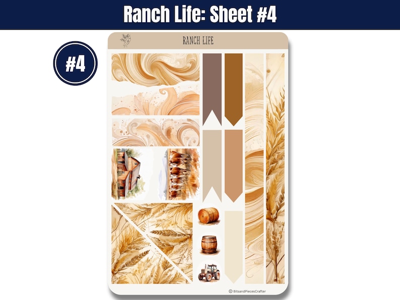 🐂🏇 Capture the essence of ranch life with these sticker sheets! Featuring cattle, horses, barns, hay bales, chickens, and more in warm browns & creams. Perfect for planners, journals, & scrapbooking! 🌾🐔✨ #WesternStickers #RanchLife