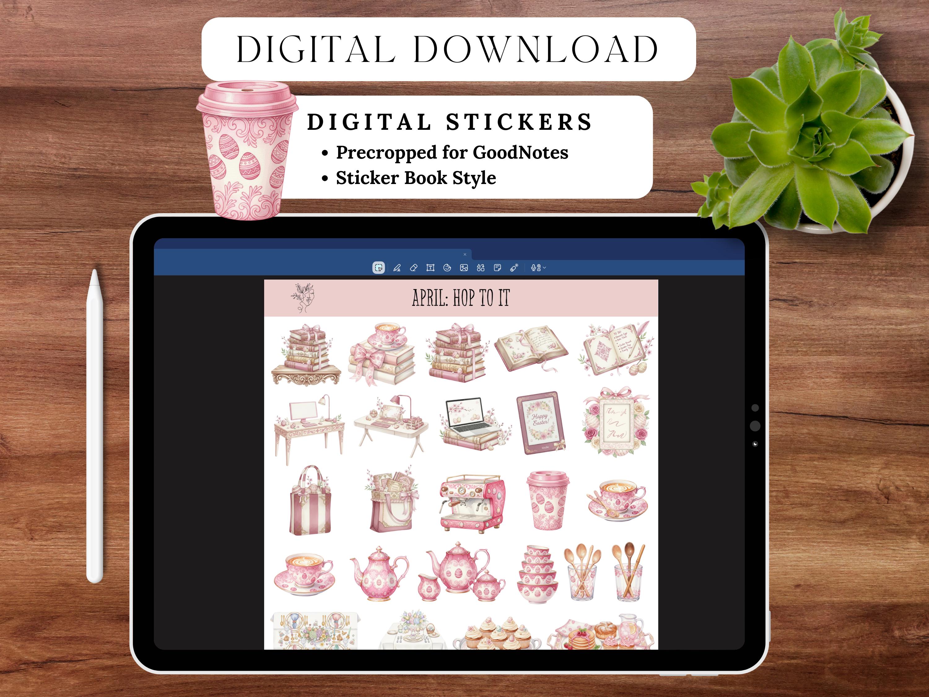 April Spring Aesthetic Digital Sticker Book, 131 Digital Stickers for ...