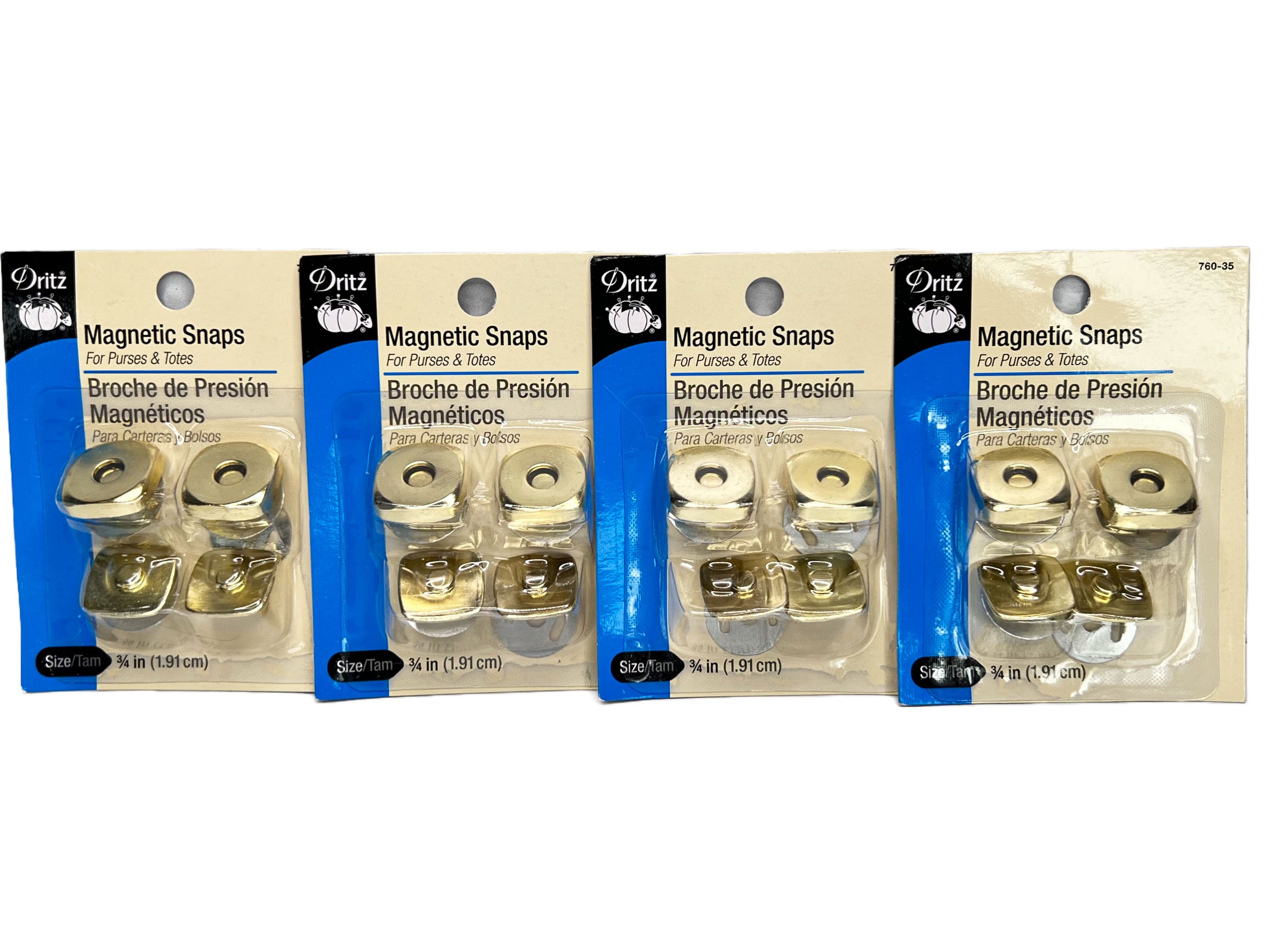 Dritz Gold Magnetic Snaps 3/4 Inch Size, Ideal for Purses, Totes