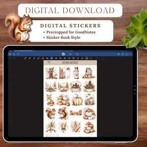 Autumn Aesthetic Digital Sticker Book with 127 professionally edited watercolor-style digital stickers. Includes a pre-cropped GoodNotes file and transparent PNGs for Notability, Penly, Samsung Notes, Xodo, and more. Instant digital download only—no physical product will be shipped.